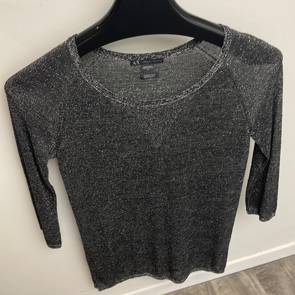 A/x Armani exchange Italian metallic yarn knit top